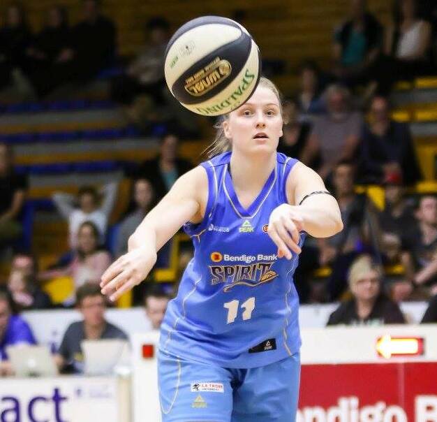 STEPPING UP: Ashleigh Spencer made the most of her extended court time on Saturday night, scoring 12 points in the Bendigo Spirit's 74-51 win over Adelaide that improved their record to 7-3. Picture: CRAIG DILKS