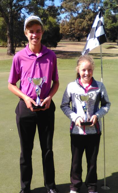 Jarrod Berry and Jazy Roberts after Monday's junior event at Heathcote.