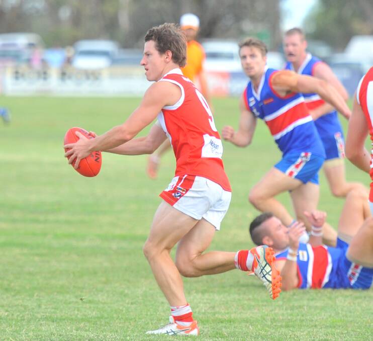 DOMINANT: Bridgewater small forward Alex Galea. The Mean Machine has won the most games on both the football field and netball court so far this season for a combined record of 41-13. Picture: ADAM BOURKE