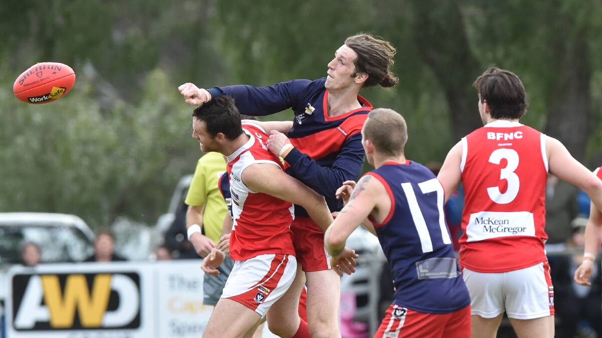 INFLUENTIAL: Ruckman Chris Down was again a standout for Calivil United in the grand final victory over Bridgewater.