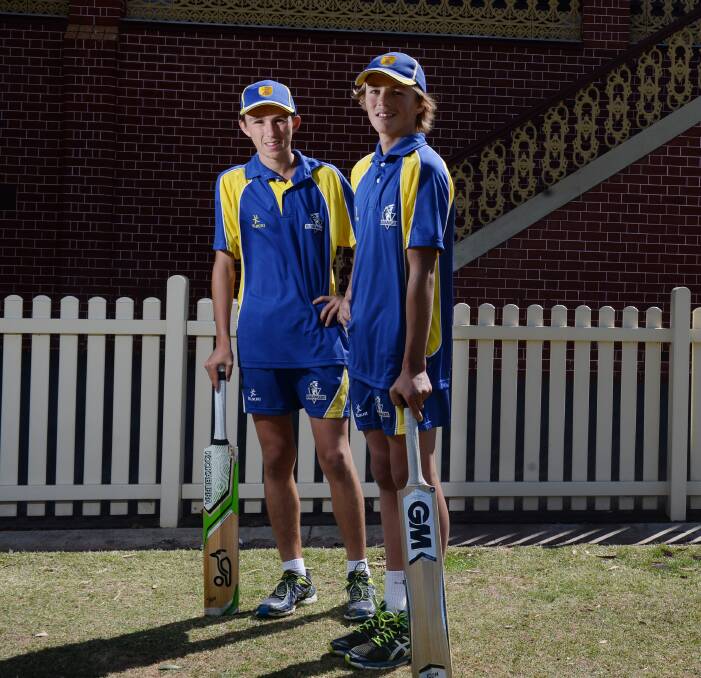 BRISBANE-BOUND: James Vlaeminck and Zane Keighran have earned spots in the Victoria Country 15-and-Under team to play at the School Sport Australia Cricket Championships in February. Picture: DARREN HOWE