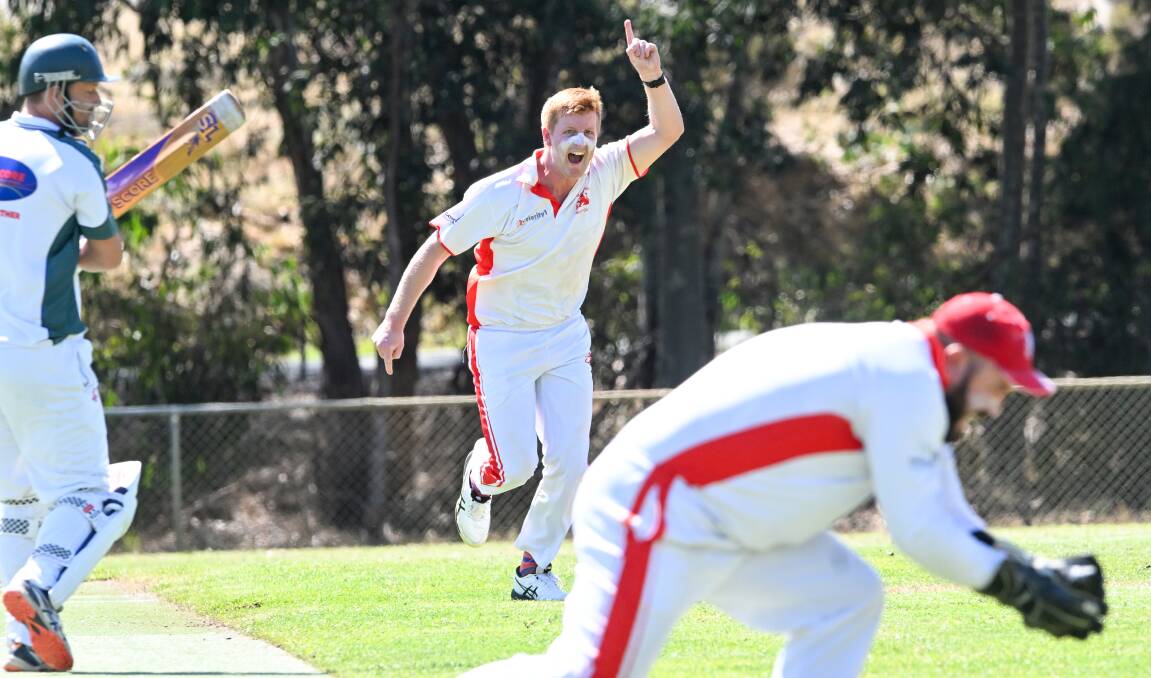 Jeremy Hancock starred with the ball for Mandurang, taking seven wickets in the Rangas' semi final win over Emu Creek on Saturday. Picture by Darren Howe
