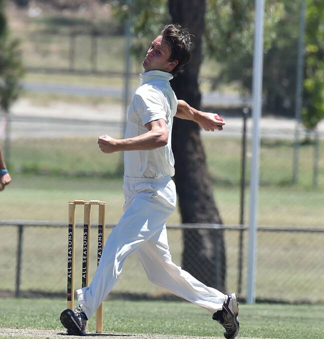 WELL BOWLED: Bendigo's Alex Pearson is coming off a career-best 6-55 in last week's 49-run victory over White Hills. Picture: NONI HYETT