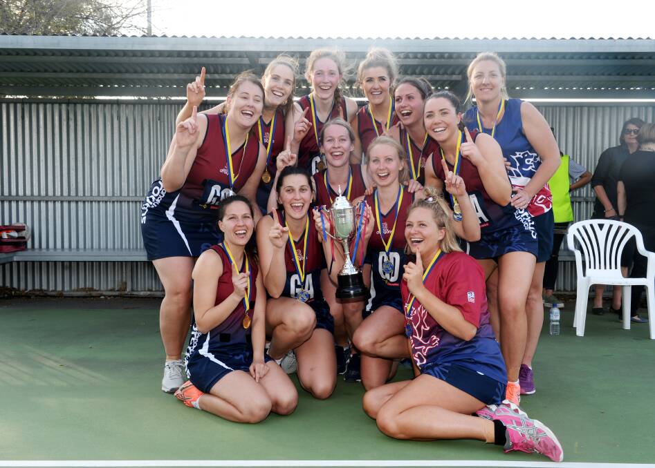 FAMILIAR SIGHT: There has been 12 Sandhurst netball premiership photos taken over the past eight seasons. This is the victorious A grade side of this year.