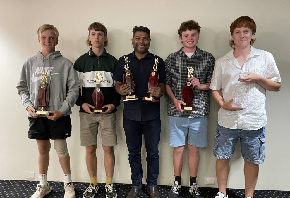 Fourth XI: Lachlan McKay (Kangaroo Flat), Liam Rielly (Kangaroo Flat), Ovee Bhuyan (White Hills), Lewis Ritchie (Strathdale-Maristians) and Harry Purcell (Strathdale-Maristians). Picture by Luke West