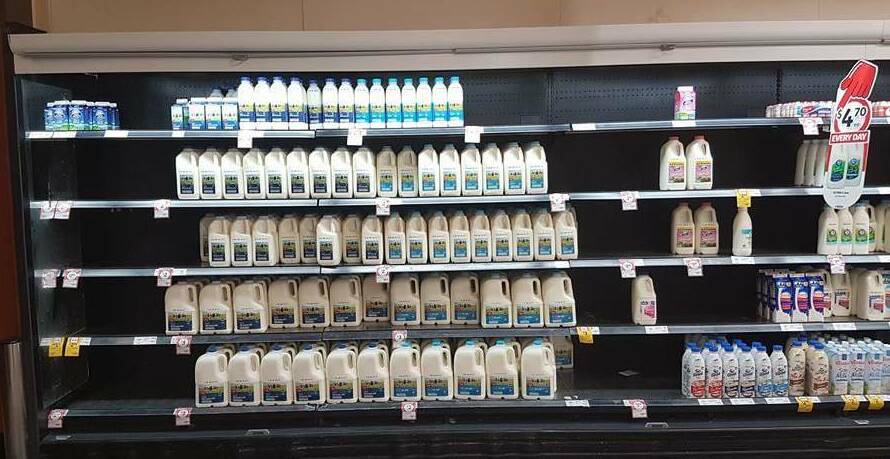 CLICK the PHOTO for more supermarket shelves from regional Australia left with gaping holes as shoppers support our dairy farmers.