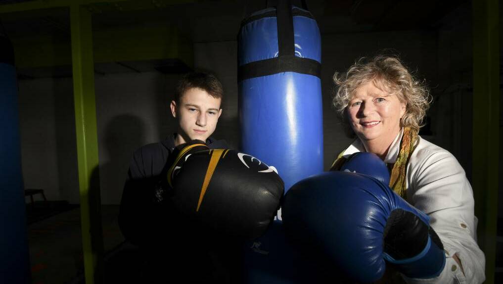 Young Bendigo boxer Jake May has written a letter to his nan, Diane Henderson, to let her know he is in her corner in her fight with early-onset dementia. Picture: NONI HYETT