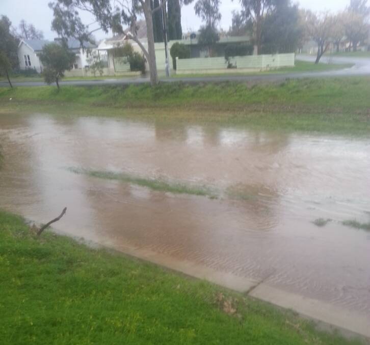 Mr Tresize snapped this picture of the new path flooded during a recent downpour. 