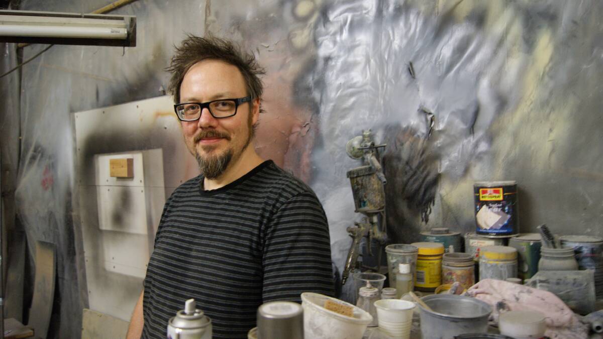 HANDS ON: Jud Wimhurst in his studio in Kyenton. Picture: SIOBHAN MOODY