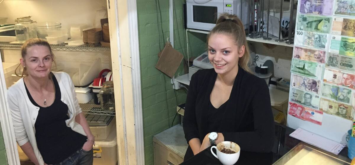 NEW OPPORTUNITIES: Gemma Martin moved to Maldon from Bendigo to open a cafe and tap into the tourist market while her employee Madison Oostenbrink will move to on once she has completed her studies. 