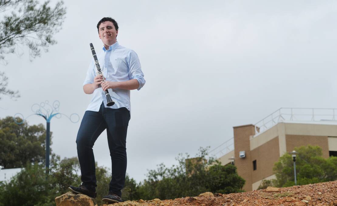 LOFTY AMBITIONS: William Griffin hopes to continue with clarinet by joining the Bendigo Symphony Orchestra. Pictures: DARREN HOWE