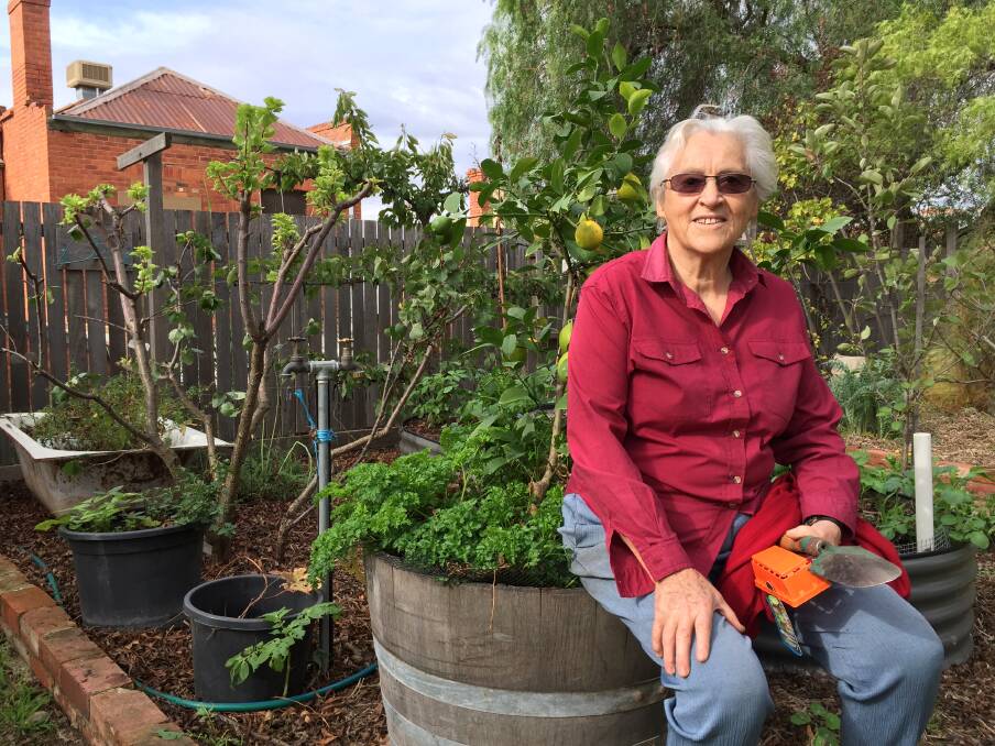 AFFORDABLE HOUSING: 'The big issue for me, and a lot of people here, is the reason many of us came in the first place – affordable housing,' Grace McCaughey – pictured at the Hub Plot community garden – says. 