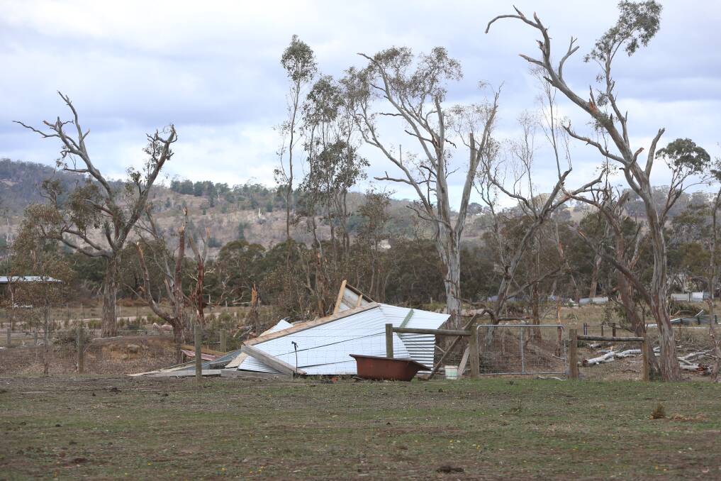 A mini-tornado ripped through Harcourt over the weekend, leaving a trail of destruction. 