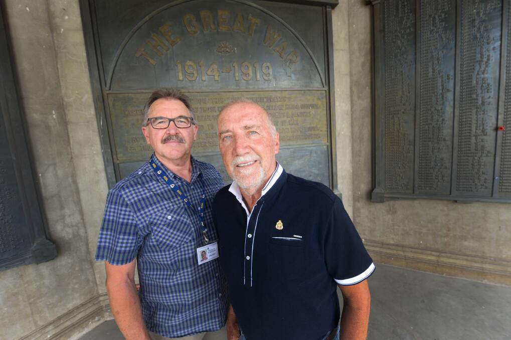 DIGGERS: RSL Soldiers' Memorial Institute Military Museum interim sub-committee chairman Kym Levett and Hall Redevelopment Working Group chair. Picture: DARREN HOWE