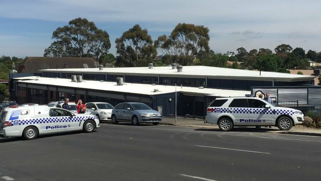 Police on scene at Black Hill Primary School in Ballarat. 
