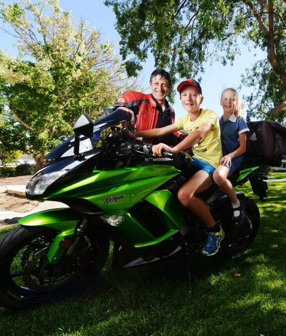 RIDE FOR KIDS: Event organiser Charlie Bovalino with Lachlan and Shae Wass – Bovarino said the event grew steadily over the last two years. Picture: DARREN HOWE