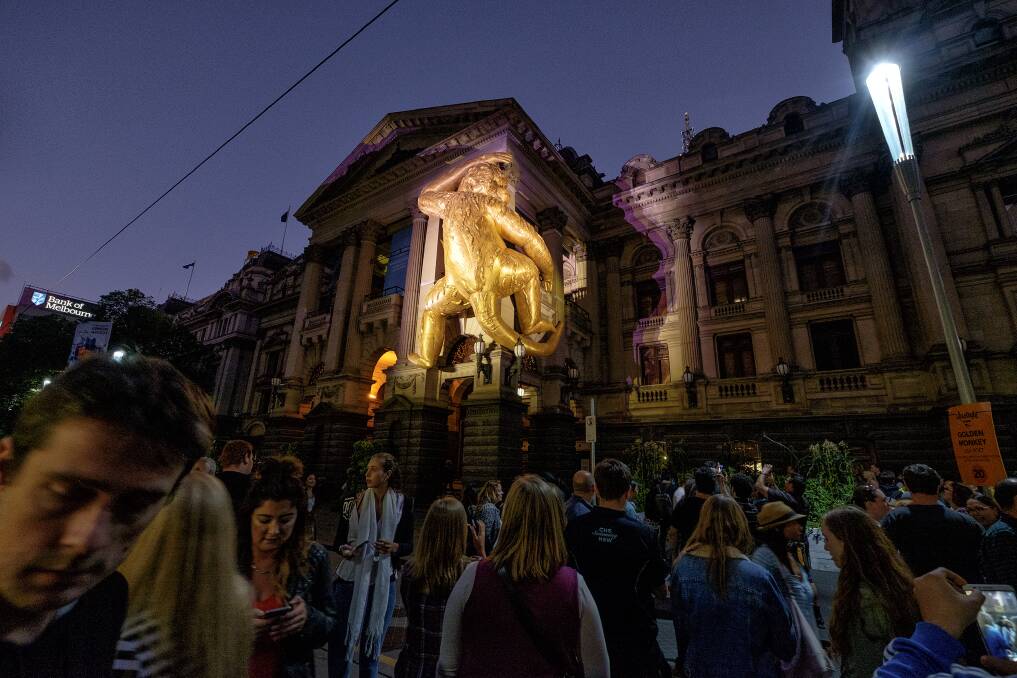 This year's White Night received mixed reviews from pundits – but still drew almost 600,000 people to the heart of Melbourne. Picture: LUIS ASCUI 