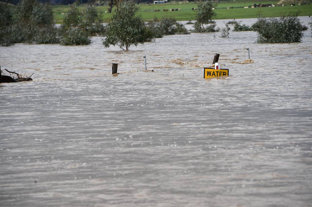 Carisbrook floods on September 14. Picture NONI HYETT
