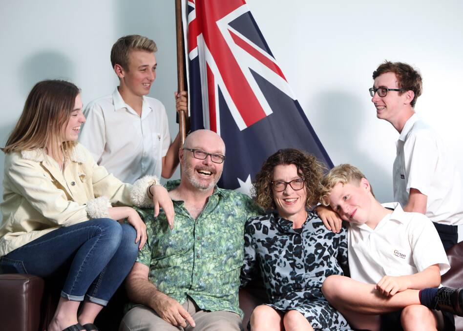 WELCOME: The Gibbs family were among the 60 Bendigonians who became Australian citizens on Australia Day. Picture: GLENN DANIELS