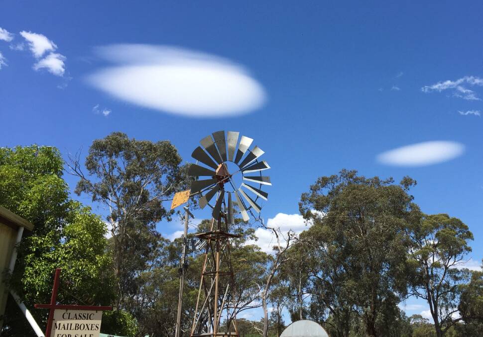 LENTICULAR CLOUDS: Caught Cathie Simpson's attention in Lockwood yesterday due to their strange, space-ship like shape. 