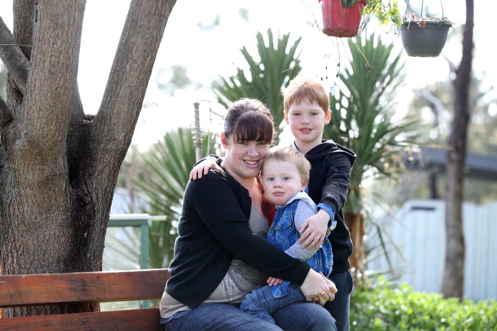 GOING PUBLIC: Emma Berglund with sons William (8) and Rory (2) – the 34-year-old Kangaroo Flat resident has announced she will run for council. Picture: GLENN DANIELS