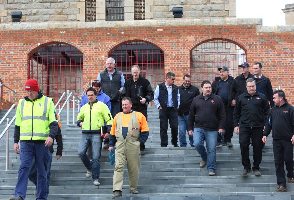 DOWN TOOLS: Subcontractors on the Ulumbarra Theatre have walked off the job over a pay dispute. Picture: GLENN DANIELS