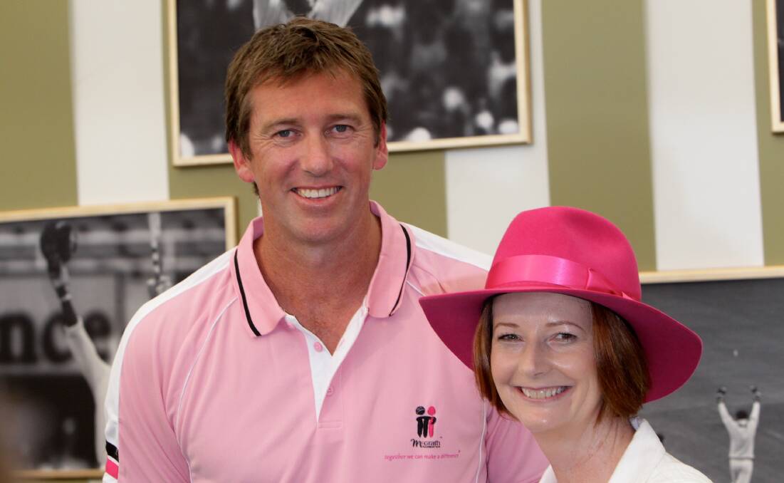 THANK YOU: The McGrath Foundation, which was founded by Test great Glenn McGrath (pictured with Julia Gillard) has thanked Bendigo for its support.