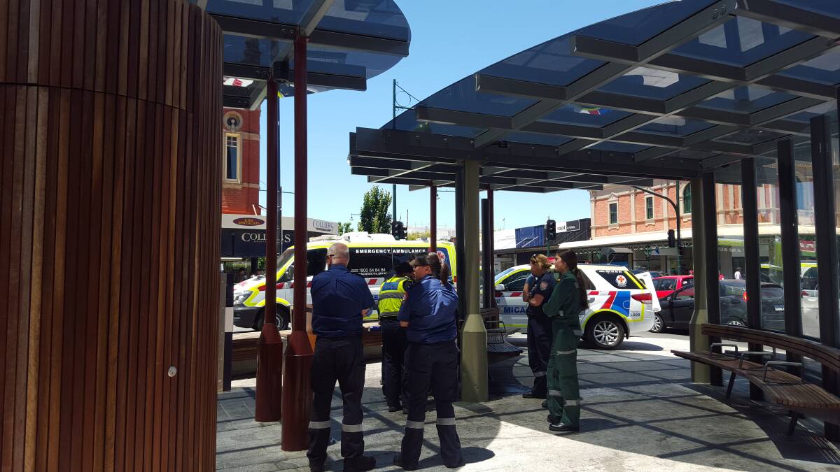 Emergency services attend the commuter hub in Bendigo Hargreaves,