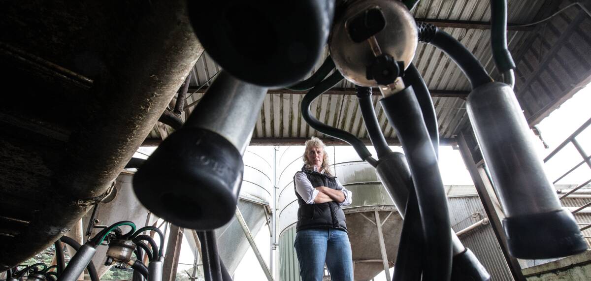 UNCERTAINTY: Gippsland-based dairy farmer Kate Lamb, who supplies milk to Murray Goulburn, is furious at the recently announced price cuts.