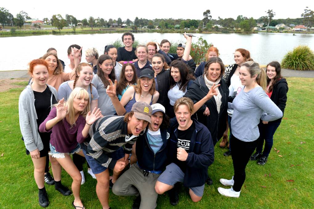 SCHOOL'S OUT: Year 10 students from Eaglehawk Secondary College celebrate their final day of year 10 at Lake Neangar. Picture: DARREN HOWE