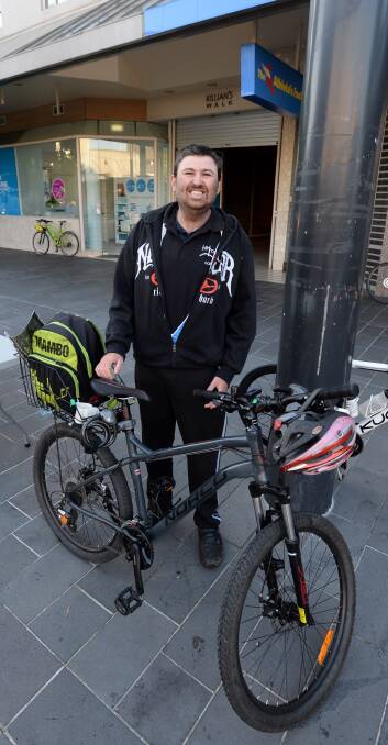 INCENTIVE: Luke Ashlin at Ride2Work day in the Hargreaves Mall last year. Picture: JIM ALDERSEY