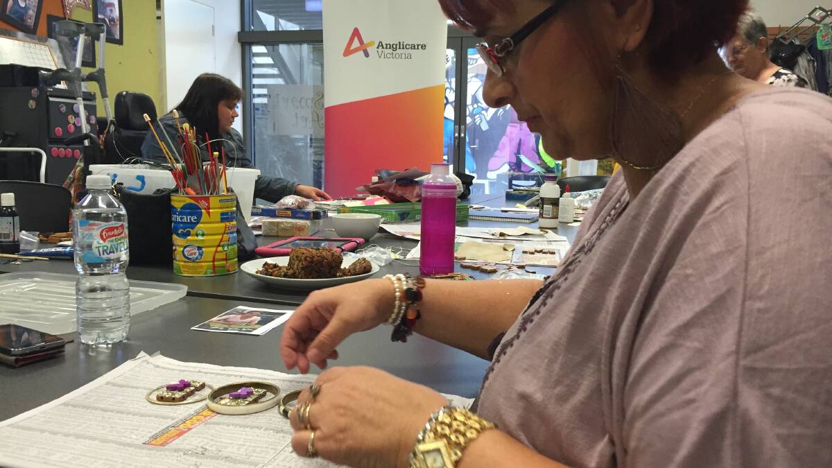 INSPIRED: Participant Kim at Anglicare Victoria's weekly Smart Art Mums group in Bendigo.