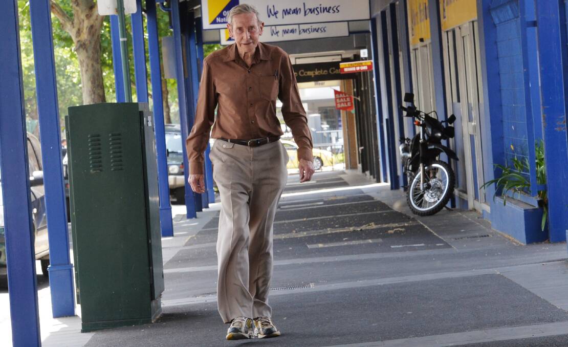 FIT: Echuca's Peter Tripovich, 89, is preparing to walk from Pemberton, Western Australia, to Melbourne for charity. Picture: DARREN HOWE