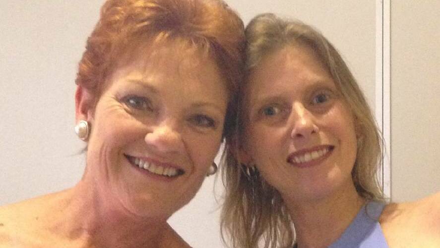 Pauline Hanson and Elise Chapman in Bendigo together last year, posted on her Facebook page when she announced her candidacy for the One Nation party.