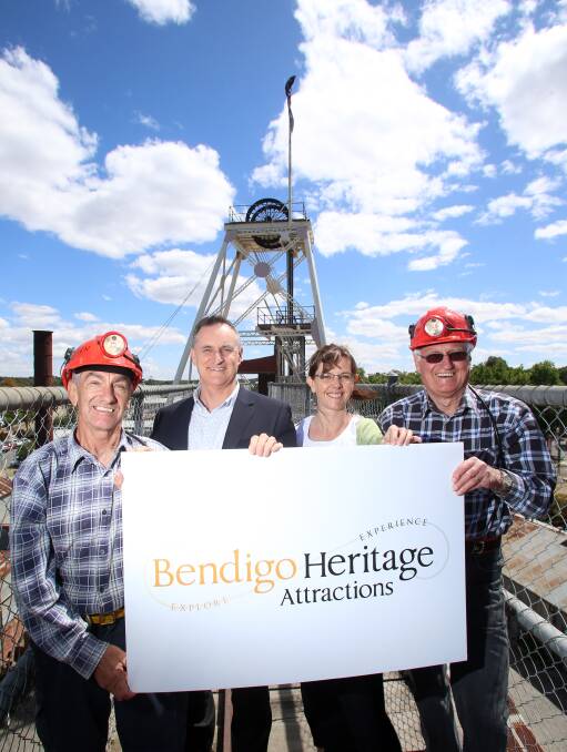 New direction: Ken Bice, Ian Hart, Evonne Oxenham and Leon Waddington at Central Deborah Gold Mine. Picture: GLENN DANIELS