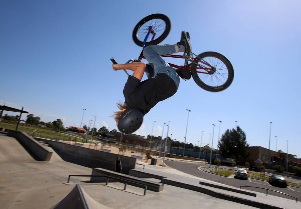GREAT HEIGHTS: A rider at the McKern Skate Park in Eaglehawk. Picture: GLENN DANIELS