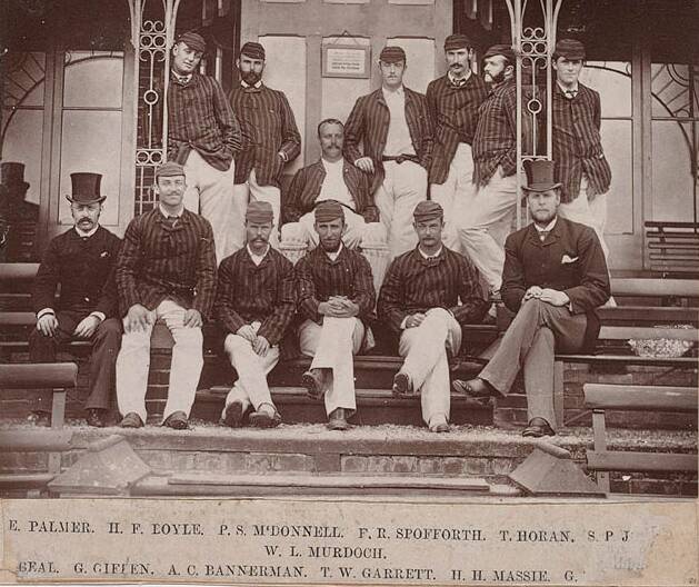 A PIECE OF HISTORY: The first Australian cricket team from 1882. Woodvale’s own Harry Boyle is in the back row, second from the left. Picture: CONTRIBUTED