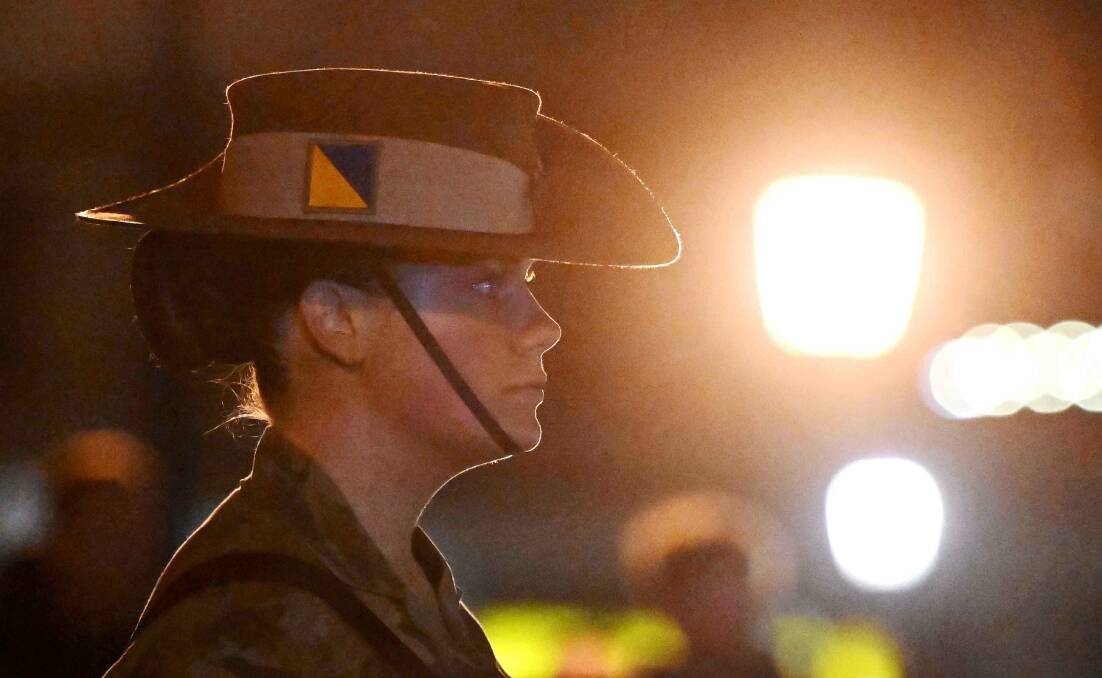 Military personnel turned out for this morning's dawn service. The Anzac Day mid-morning march will be livestreamed from 10am. Picture by Darren Howe