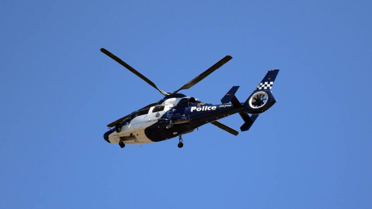 The Victoria Police air wing has been involved in the search. Picture: GLENN DANIELS
