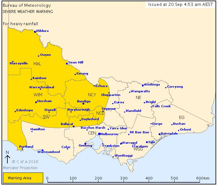 The severe weather warning area. Source: www.bom.gov.au