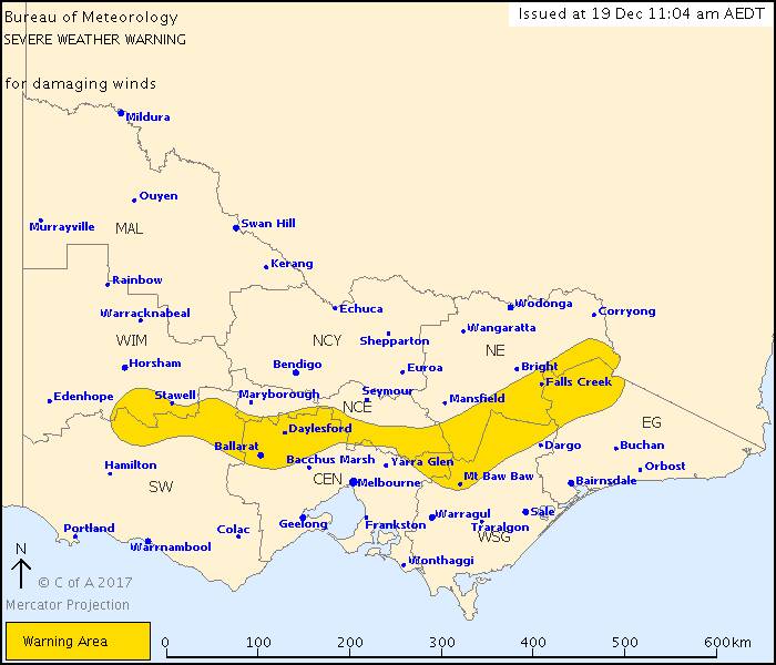 The severe weather warning area. Source: www.bom.gov.au