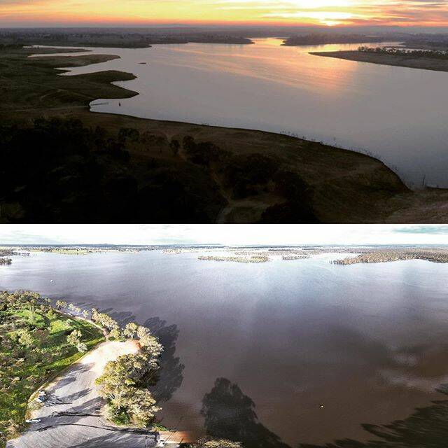 Today's Instagram #picoftheday is by @reelairimagery.com.au of two photos of Lake Eppalock taken 12 months apart. Tag your weather pics #bendigoweather and we'll feature the best ones here.