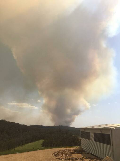 The Lancefield fire. Picture: @davidmcomau