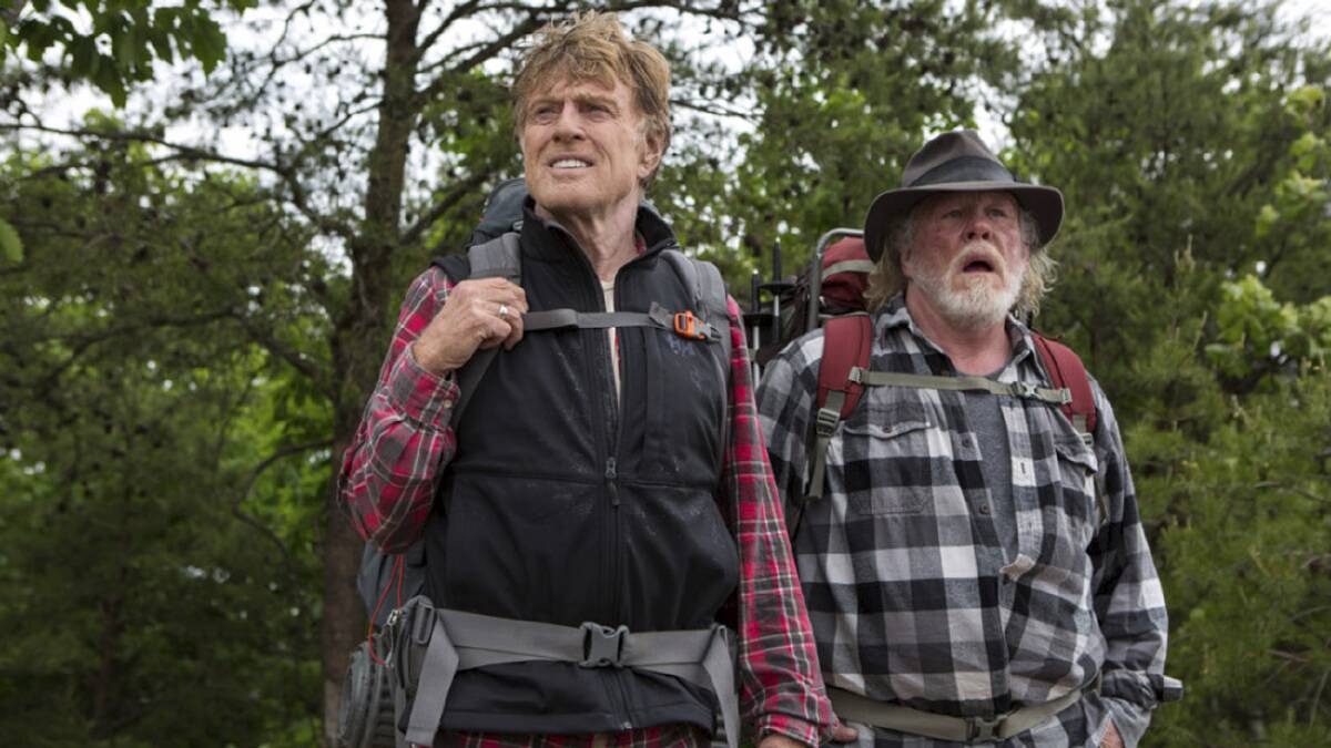 Robert Redford and Nick Nolte star in A Walk in the Woods.
