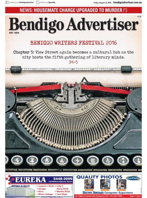 The front page of the Bendigo Advertiser today, August 12, 2016.