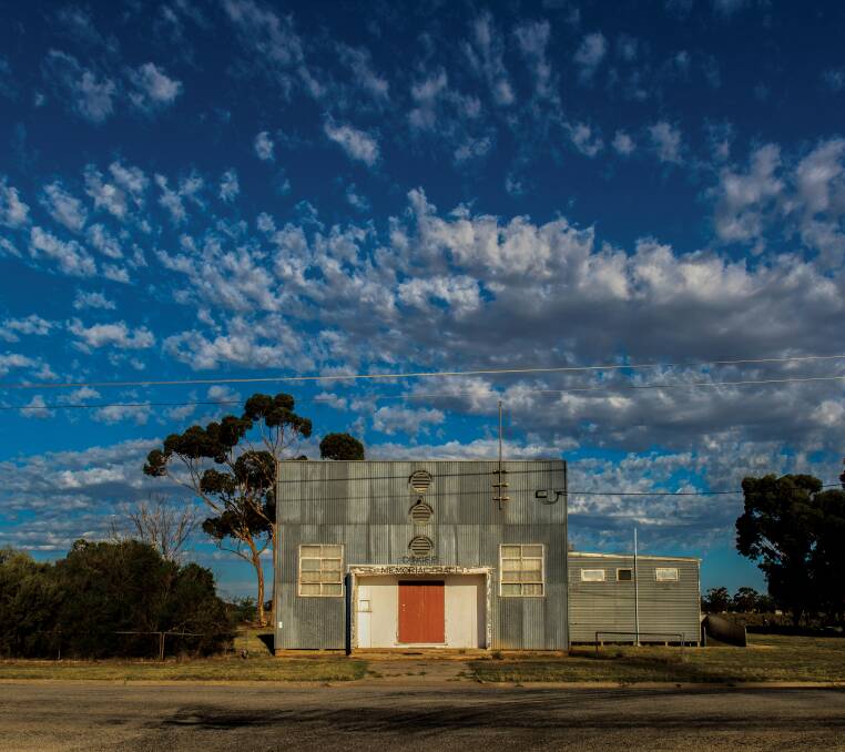 STRIKING: Fryerstown photographer Julie Millowick waited two hours to get this photograph of the Dingee memorial hall and the clouds overhead.