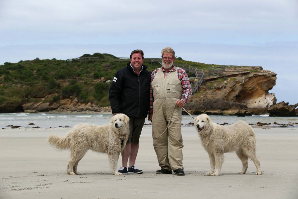 Shane Jacobson pictured with Oddball and Swampy Marsh.