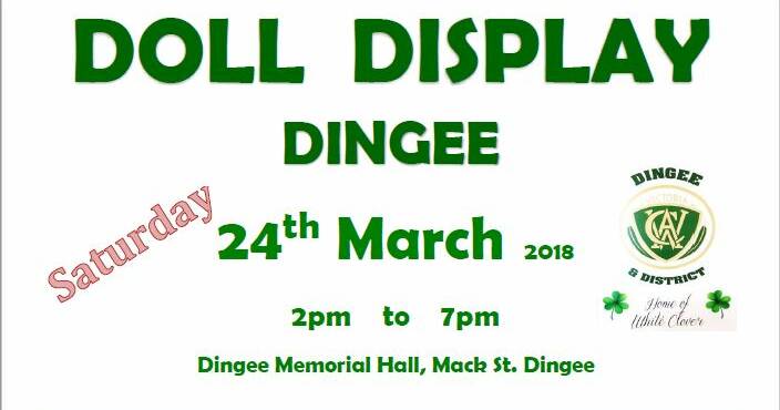 SIT FOR A YARN: Dingee Doll Display flyer.