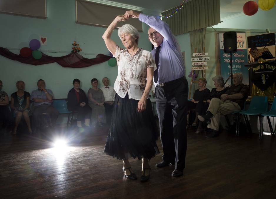 FUN: Sunday afternoon dance at the Spring Gully Hall. Picture: DARREN HOWE