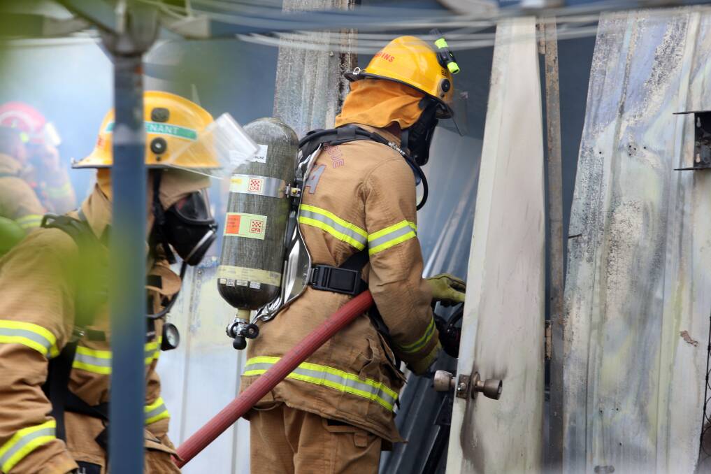 CFA crews attend at shed fire at the back of  a property in Saxby Drive, Strathfieldsaye, shortly at 6pm. Picture: GLENN DANIELS